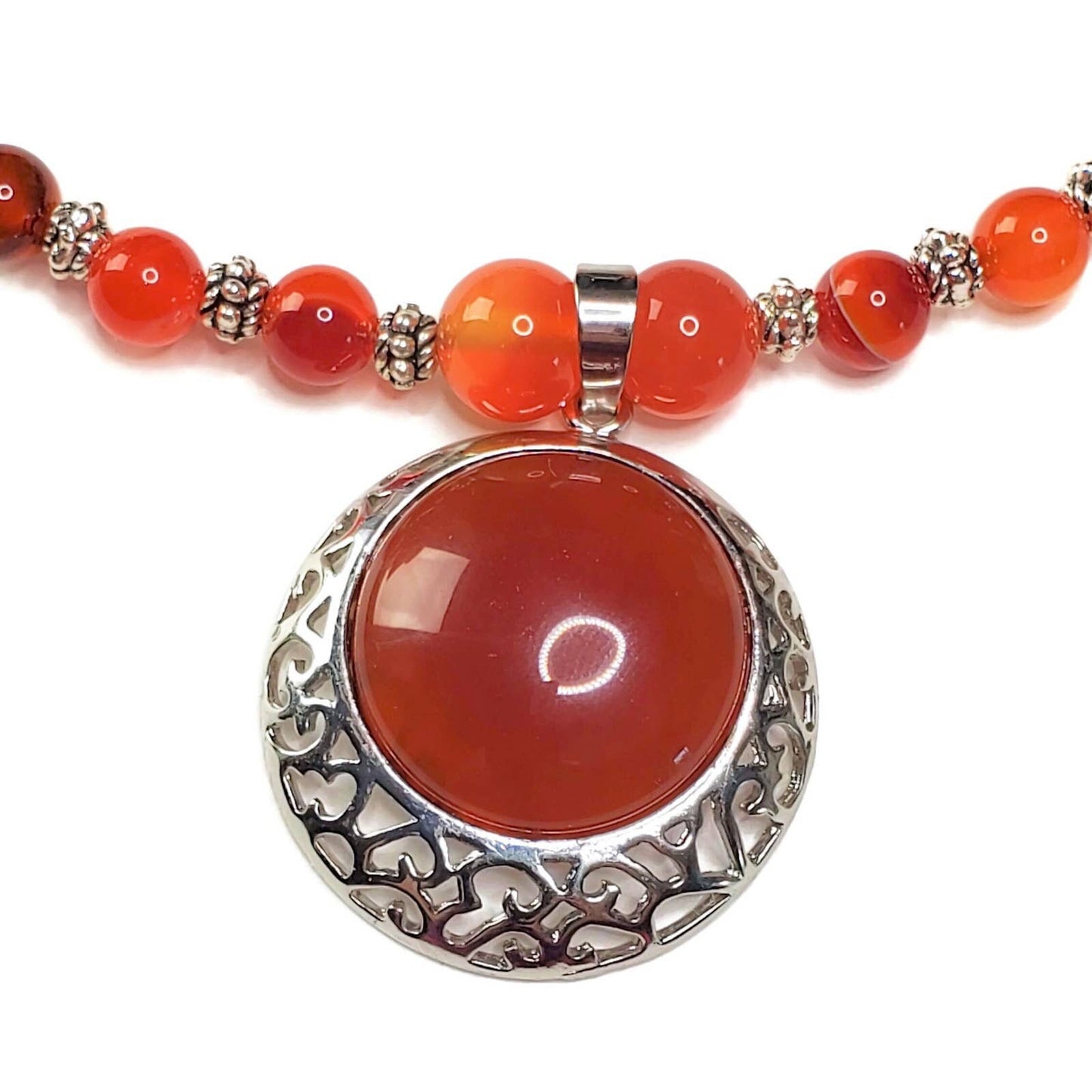 Carnelian Necklace Set, Natural Gemstone Jewelry, Three Piece Set