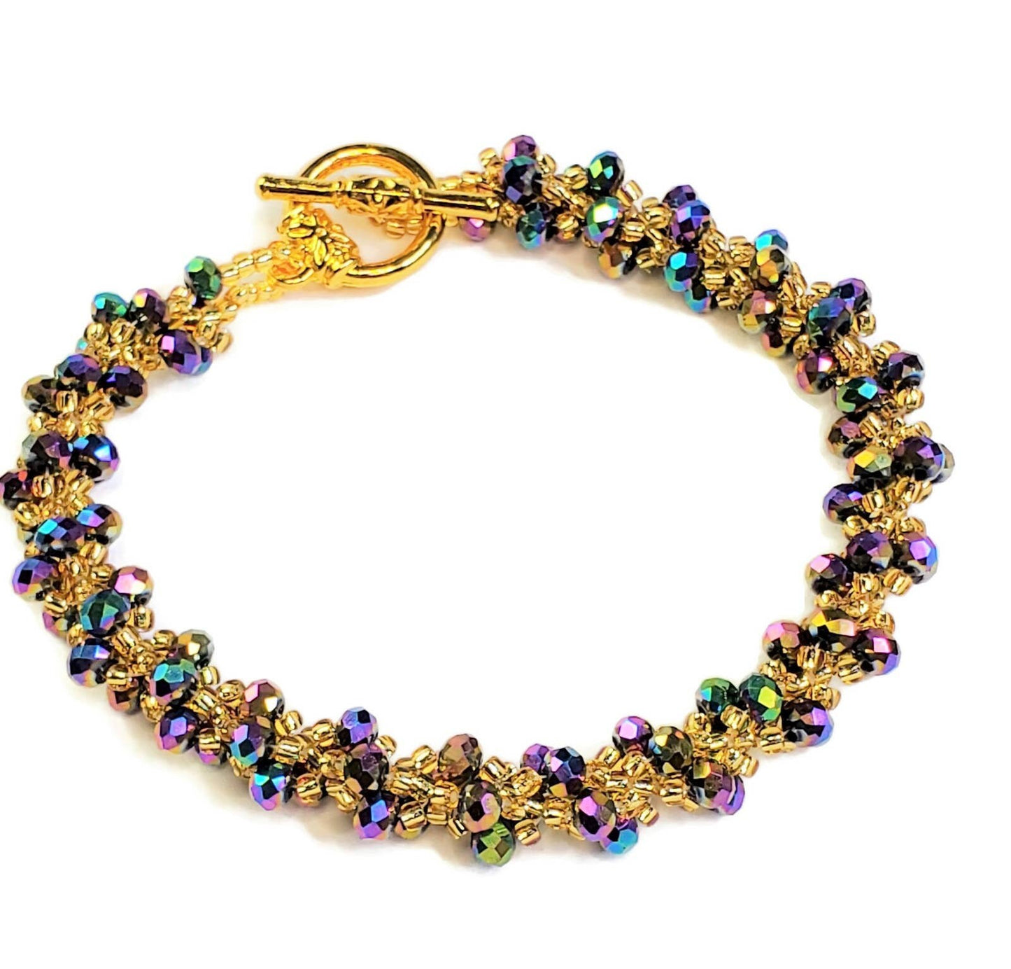 Crystal Beaded Bracelet Crystal Bracelet Handmade Jewelry Spiral Beaded Bracelet