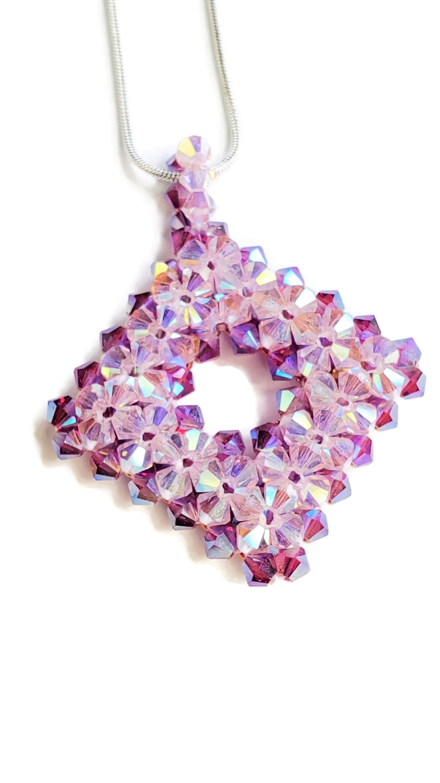 Crystal Elegance Reversible Handcrafted Necklace with Preciosa Crystals Reversible Crystal Hand Beaded Necklace Preciosa Crystal Necklace