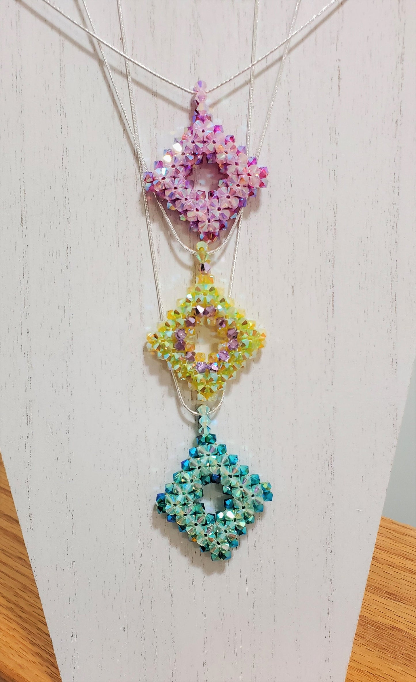 Crystal Elegance Reversible Handcrafted Necklace with Preciosa Crystals Reversible Crystal Hand Beaded Necklace Preciosa Crystal Necklace