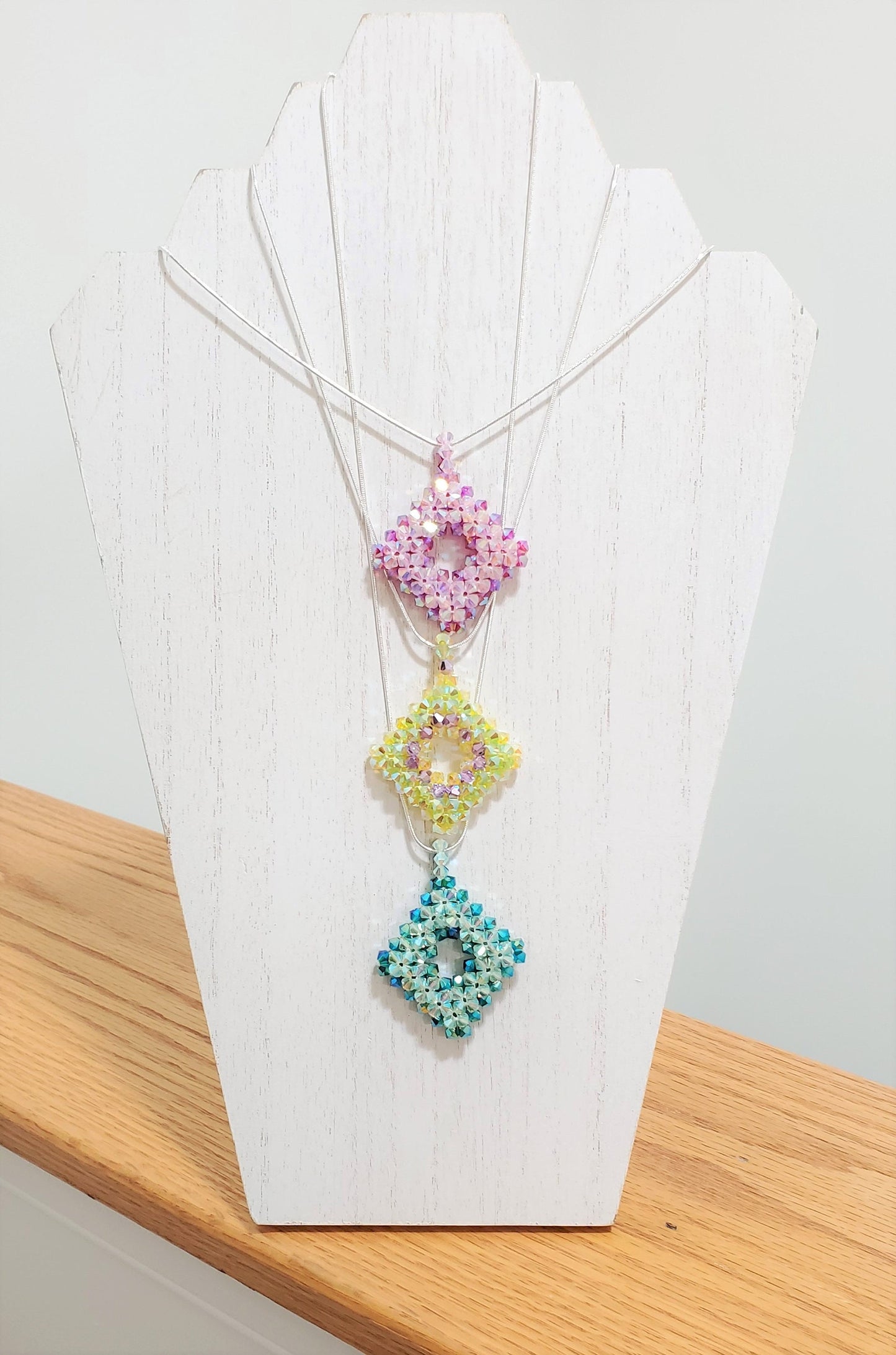 Crystal Elegance Reversible Handcrafted Necklace with Preciosa Crystals Reversible Crystal Hand Beaded Necklace Preciosa Crystal Necklace