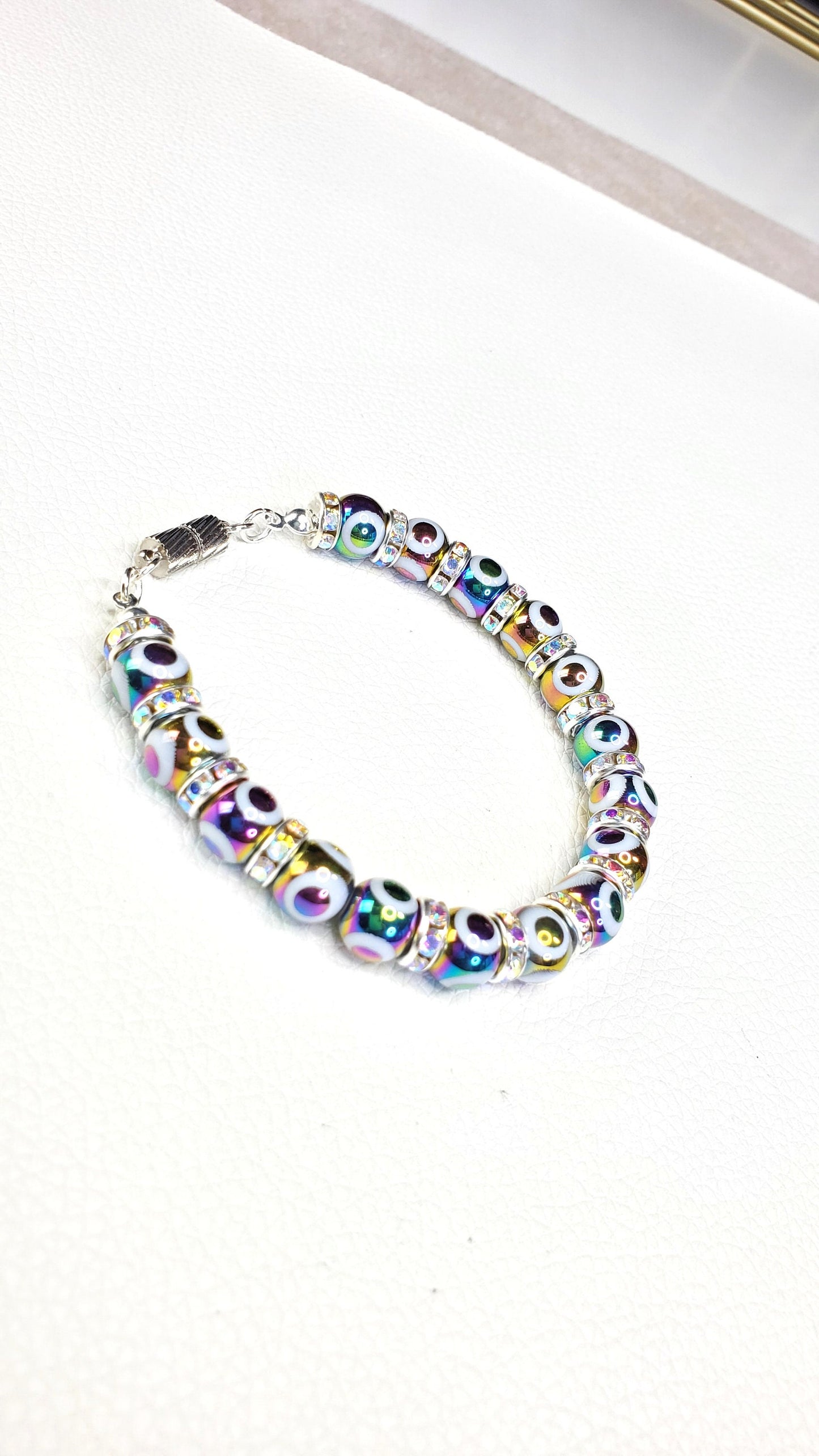 Evil Eye Glass Magnetic Bracelet