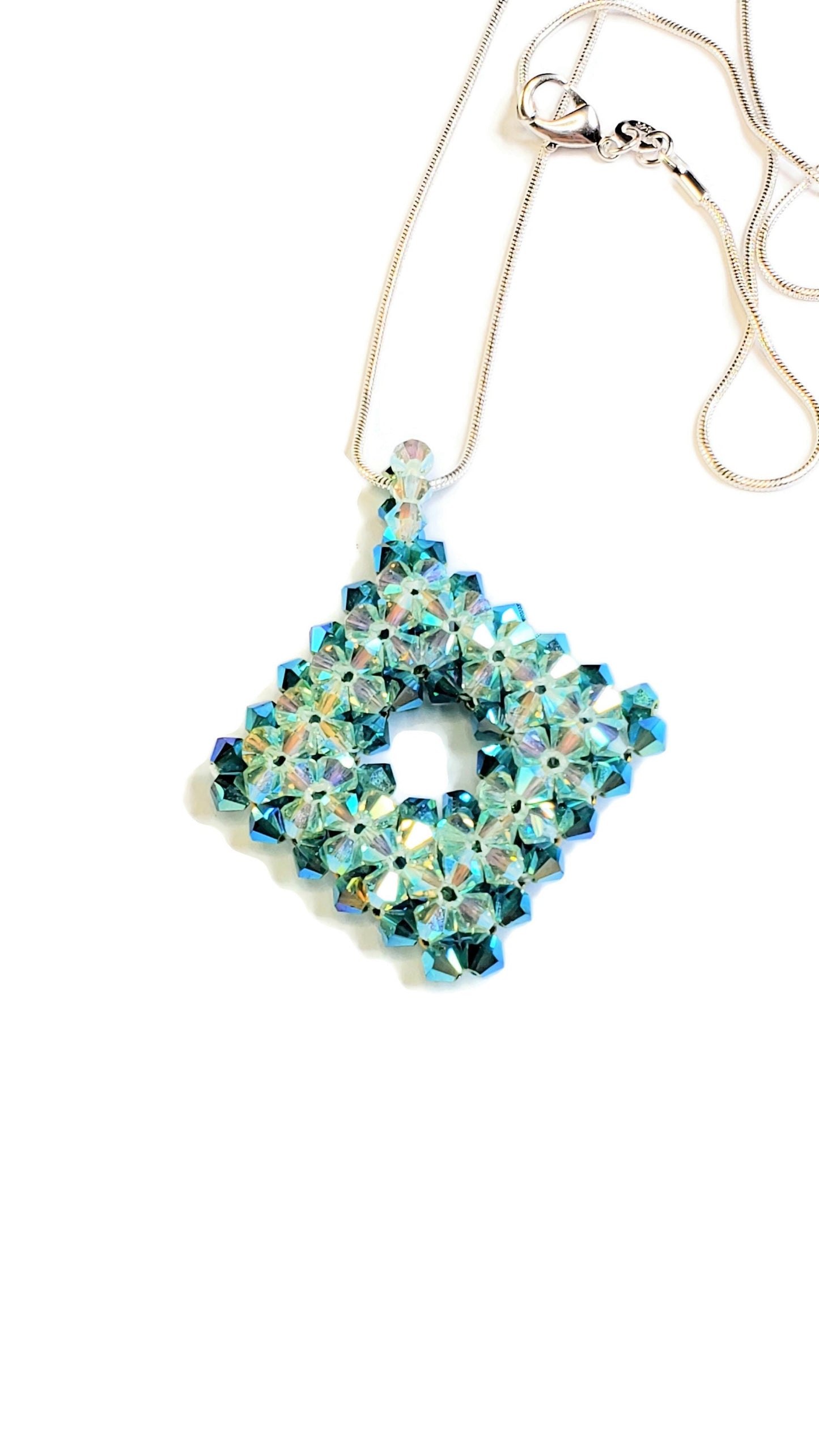 Crystal Elegance Reversible Handcrafted Necklace with Preciosa Crystals Reversible Crystal Hand Beaded Necklace Preciosa Crystal Necklace
