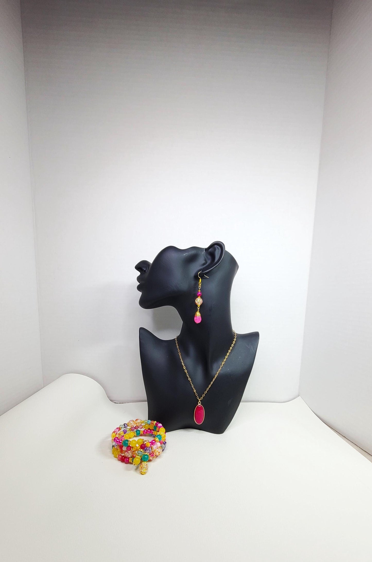 Crystal Beaded Necklace Set | Summer Necklace Set | Boho Necklace Set | Handmade Jewelry | Rainbow Jewelry Set | Colorful | Rainbow Necklace