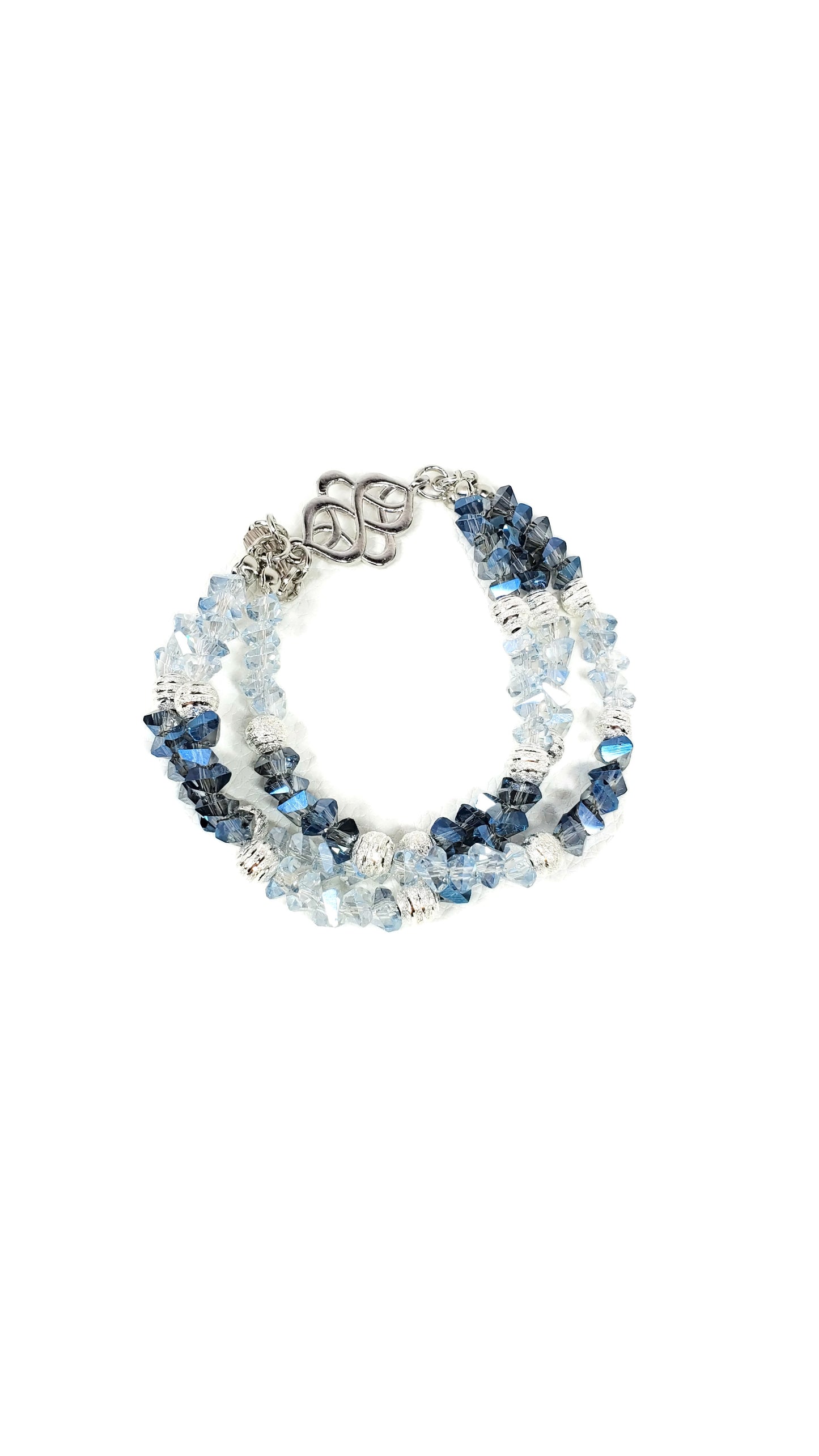 Blue Crystal Wire Bracelet with Magnetic Clasp