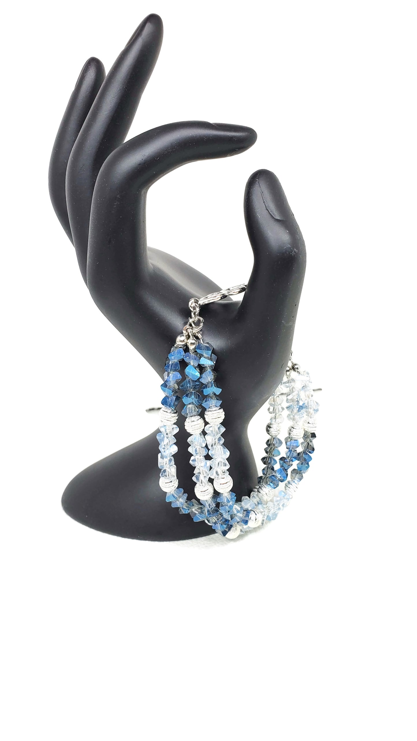 Blue Crystal Wire Bracelet with Magnetic Clasp